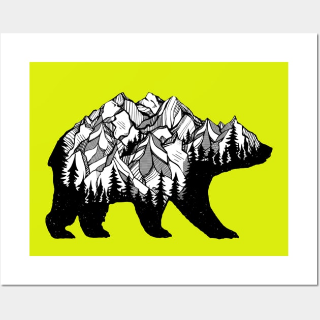 Mountain Bear Wall Art by BadDesignCo